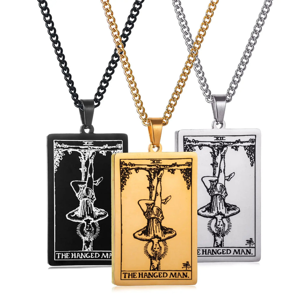 Chain Necklace Stainless Steel 22 Tarot Cards Necklace  Personality Pendant Neck Jewelry for Men/Woman Newest Design Wholesale