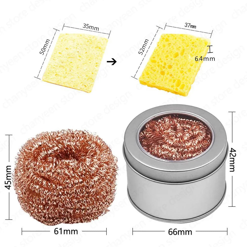 Soldering Iron Tip Cleaner Desoldering Cleaning Ball Welding Soldering Iron Mesh Filter Metal Wire Stand Steel Ball Tin Remover