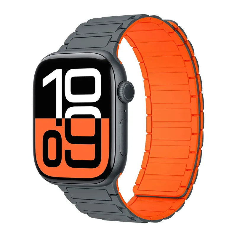 Magnetic Silicone Band for Apple Watch Ultra 3 2 49mm 46mm 42mm 45mm 44mm 40 41mm Strap IWatch Series 11 10 9 8 7 6 SE Bracelet