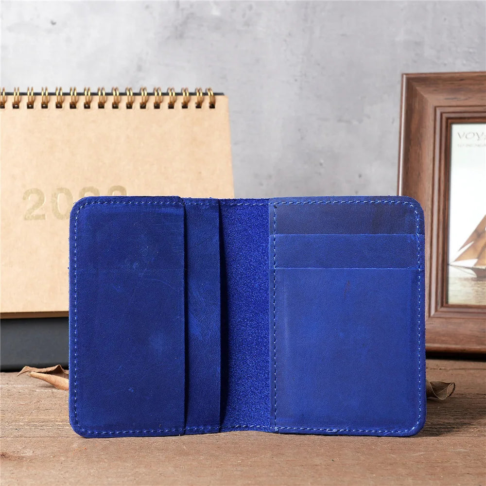 Unisex Genuine Leather Rfid Credit Card Holder Wallet for Women Vintage Small Slim Bifold Men Multi Card Holder Case Purse