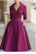 2025 Female Elegant Fashion Long Sleeve Temperament Slim Dress Spring Autumn Solid Casual Long Dress Lady Office A-line Dresses