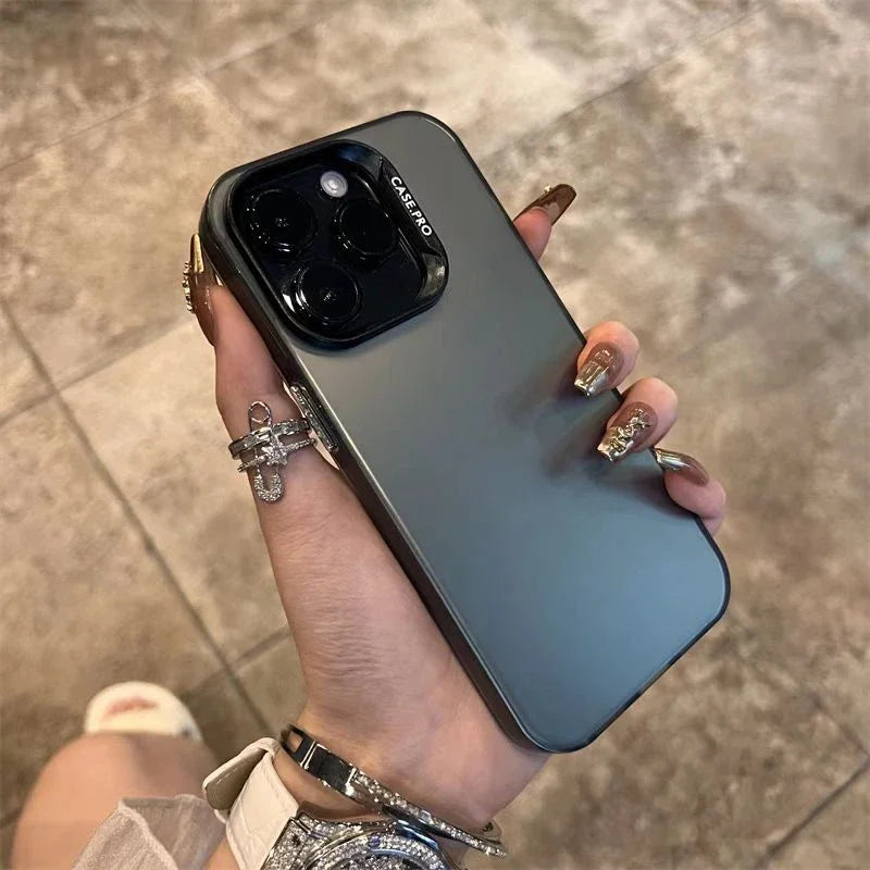 Luxury Matte Phone Case For iPhone 11 12 13 14 15 16 Pro 17 Max Plus 17 Air  Shockproof Back Bumper Cases Cover