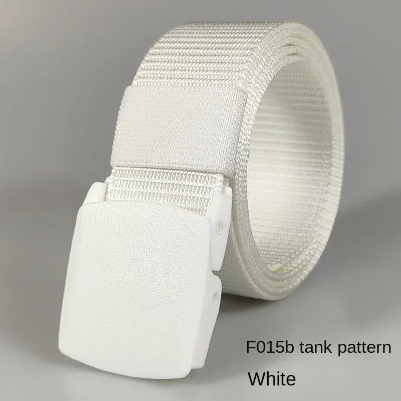 Automatic Buckle Nylon Women's Belts Canvas Outdoor Travel Premium Pants Sports Non-metallic Belts for Men White Black Blue Red
