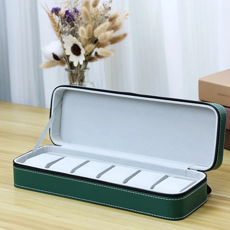 2024 New 6/10/12 Girds Portable Watch Storage Boxes Organizer with Zipper Classic Style Multifunctional Watch Display Box