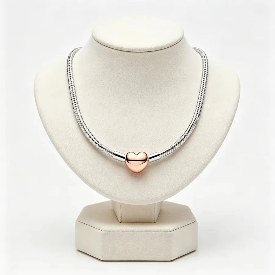 S925 Silver Life Tree Ball shaped Gold Heart Thread Necklace Suitable for Women's Daily Wear DIY Exquisite Jewelry Gifts