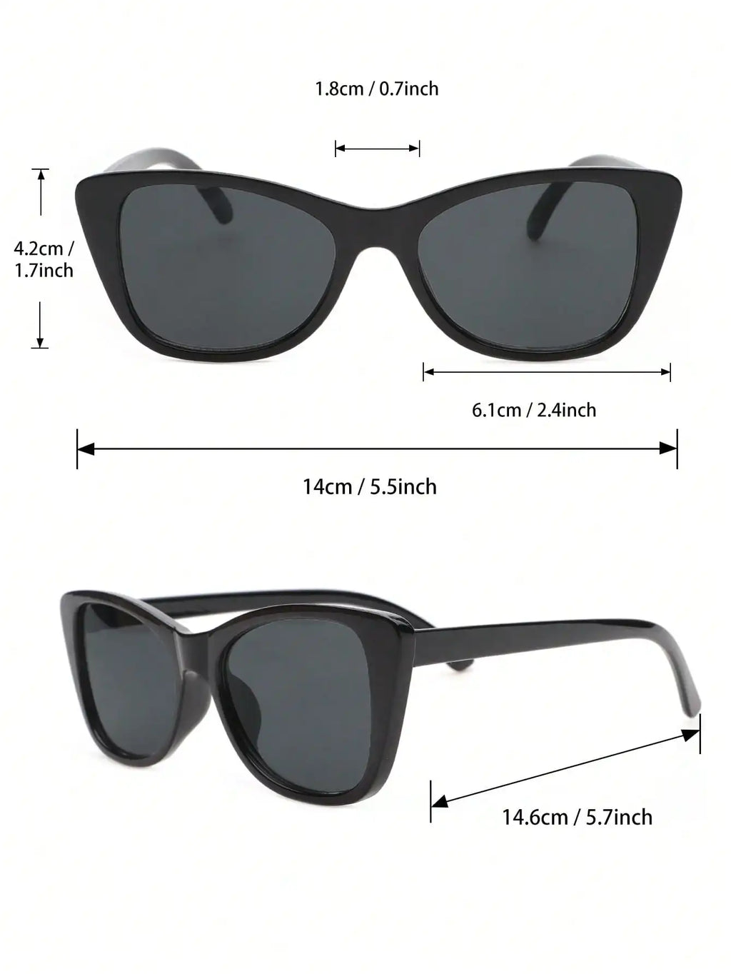 3 PCS Unisex Plastic Cat-eye Shape Fashion Sunglasses For Street Photography And Vacation Trips