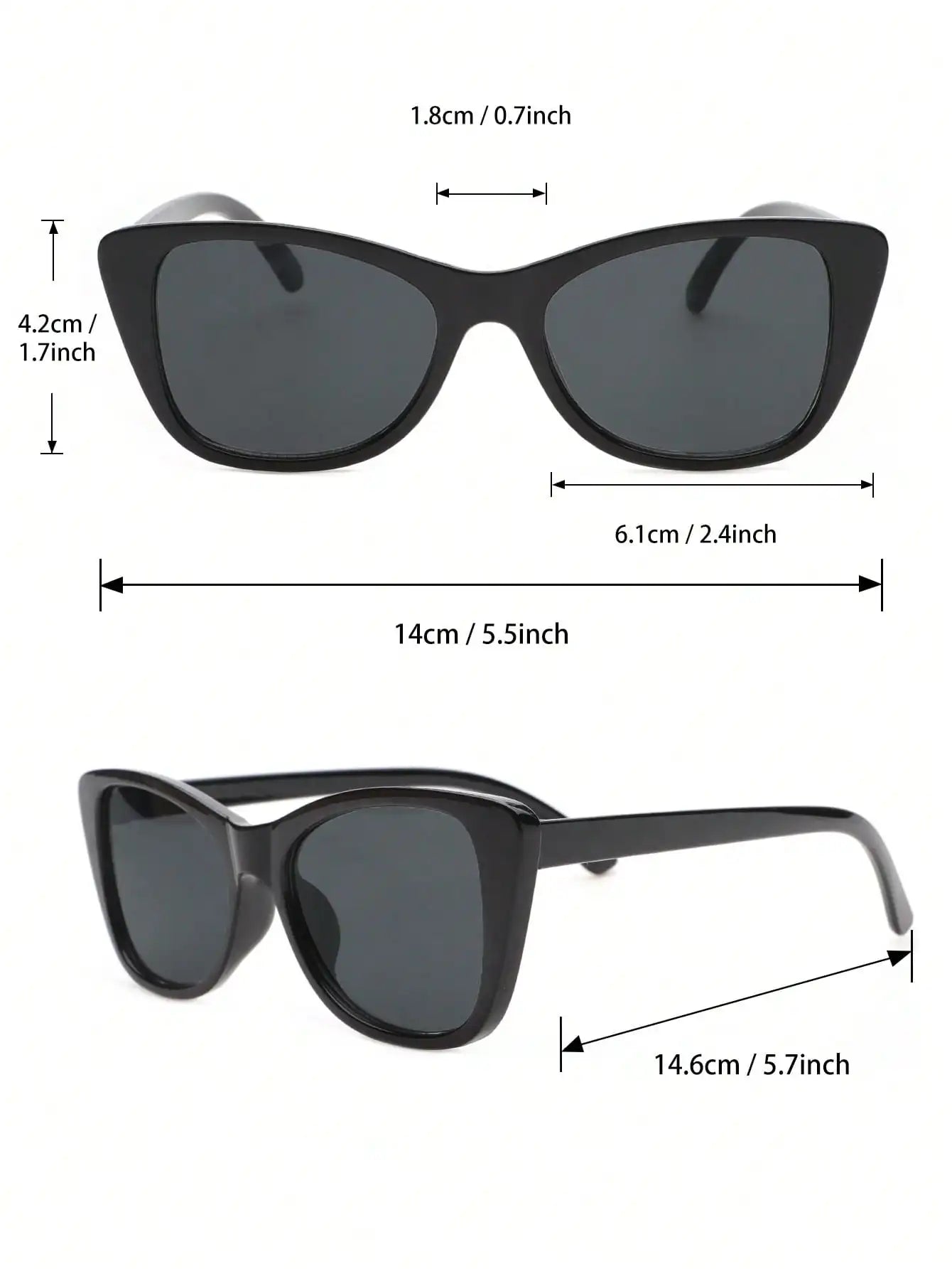 3 PCS Unisex Plastic Cat-eye Shape Fashion Sunglasses For Street Photography And Vacation Trips