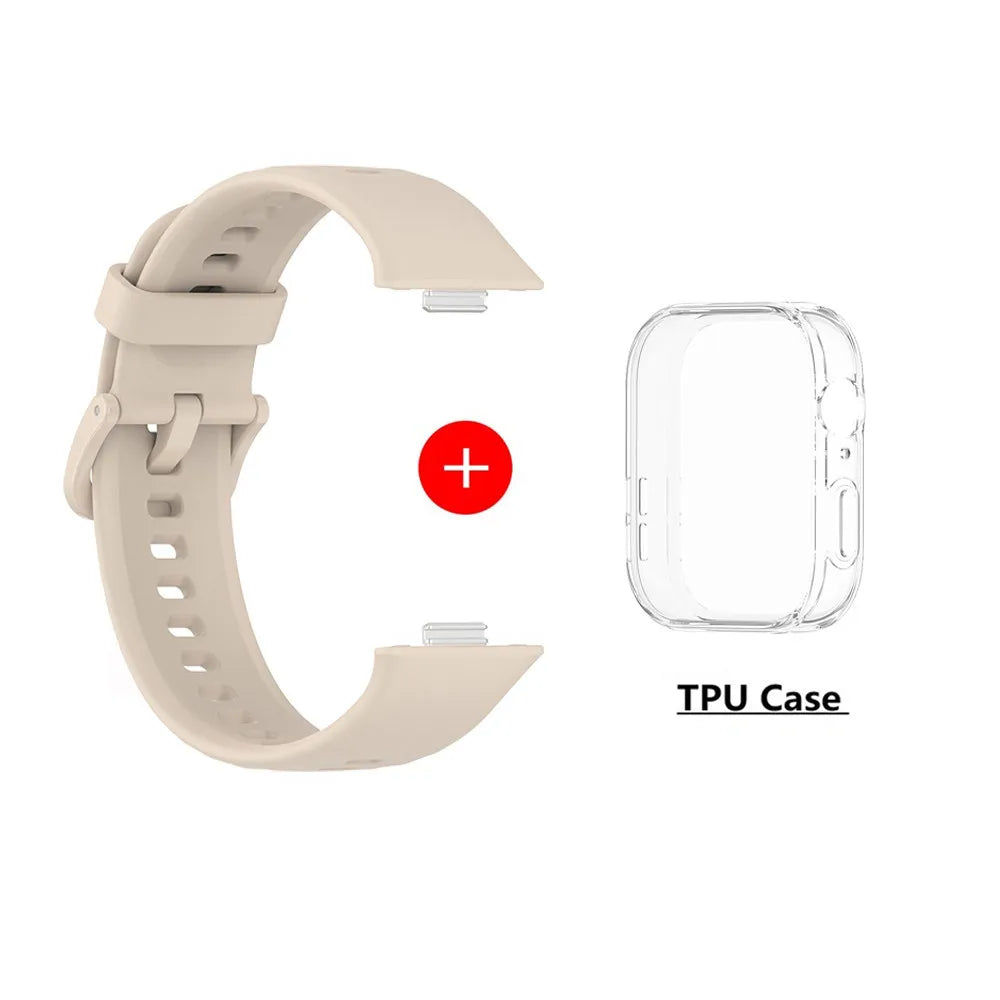 Silicone Watch Strap For Huawei Watch Fit 3 Strap Replacement Band For Huawei Watch Fit3 Strap With Case Screen Protector