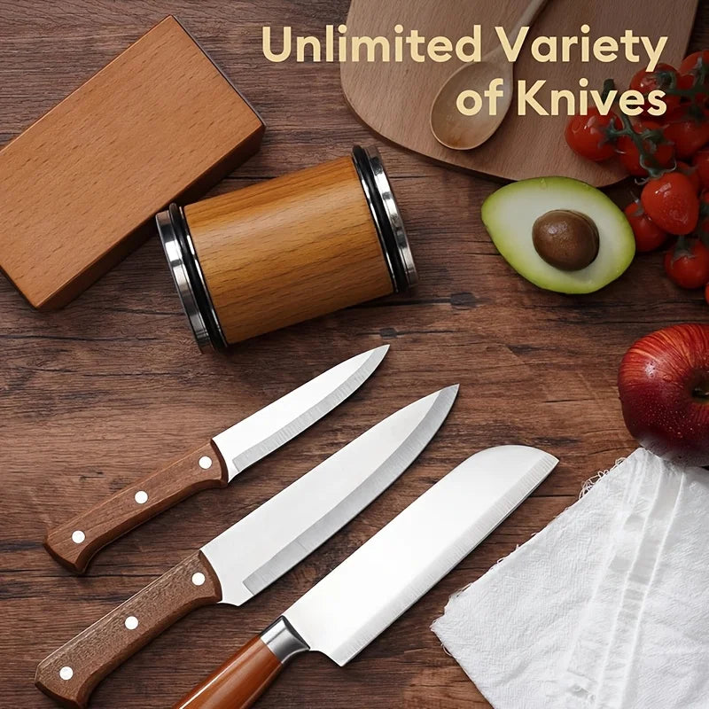 Rolling Knife Sharpener For Straight Edge Knife Sharpener Kit With 15/20° Degree Magnetic Angle For Kitchen Knives Whetstone Set