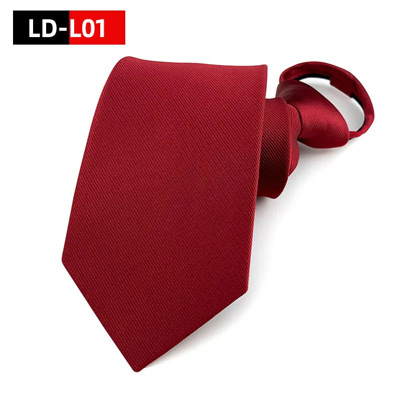 Zipper Tie Men Necktie Lazy Pre-tied Ties Solid 8cm Hot Sell Style Zipper Necktie For Men Women Bridegroom Wedding Wholesale