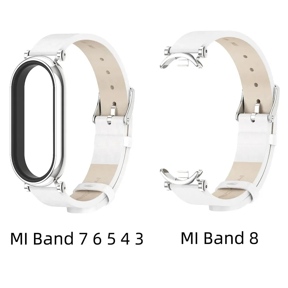 Mi Band 9 10 8 7 6 5 Strap for Xiaomi Smart Band 8 Bracelet NFC Global Version Leather Watch Band Mi 8 Wristband Miband 9 10