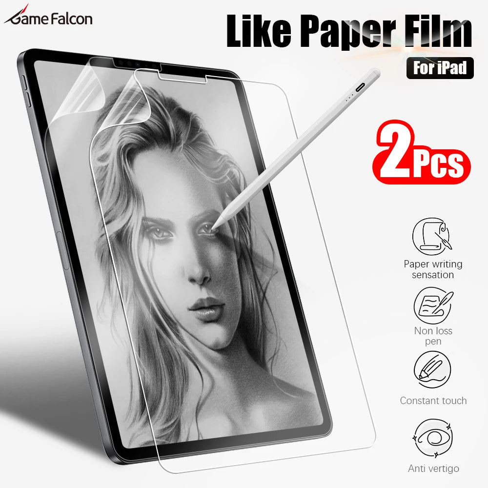 2PCS Paper Film Like For iPad 11th A16 10 9 9th 10th Generation Pro 13 M4 M5 12.9 Screen Protector Ipad Air 11 5 4 M3 M2 Mini 7