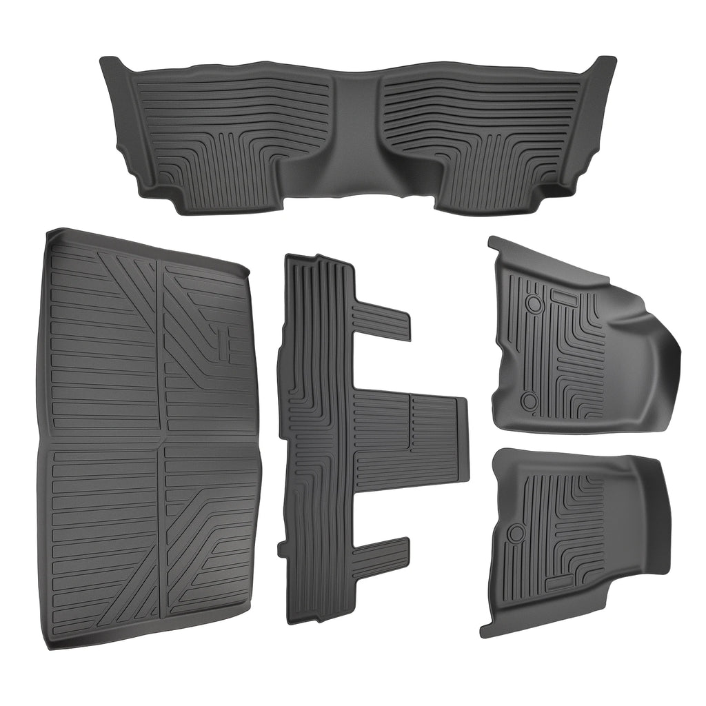 Floor Mats Liner for Chevrolet Suburban Yukon XL 2021-2025 Black TPE Car Carpet