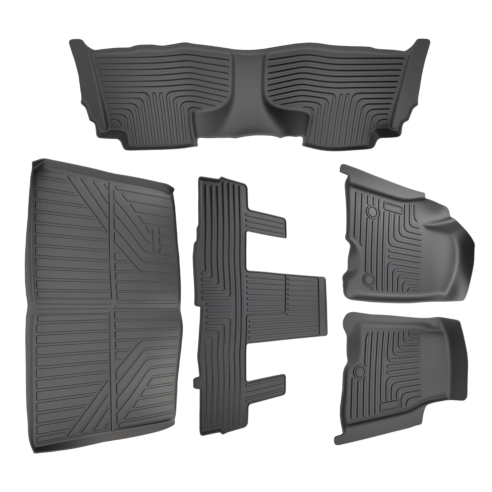 Floor Mats Liner for Chevrolet Suburban Yukon XL 2021-2025 Black TPE Car Carpet