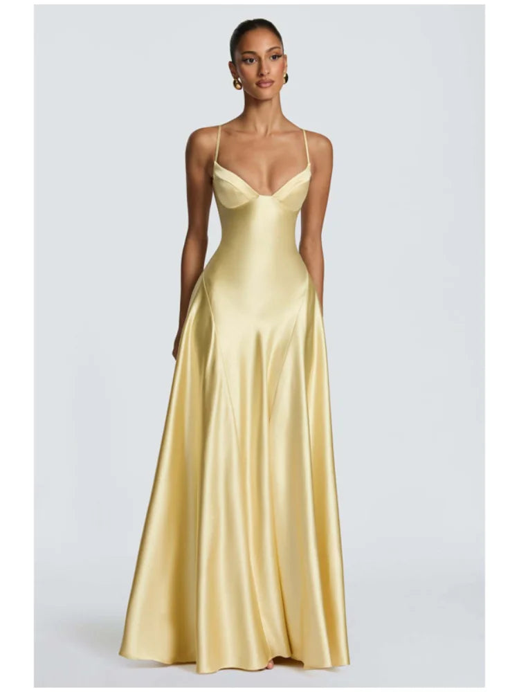 Women Satin One Shoulder Cutout Maxi Dress Elegant Green Ruched Mermaid Slim Fit Flowy Vestido 2026 Lady Summer Evening Dresses