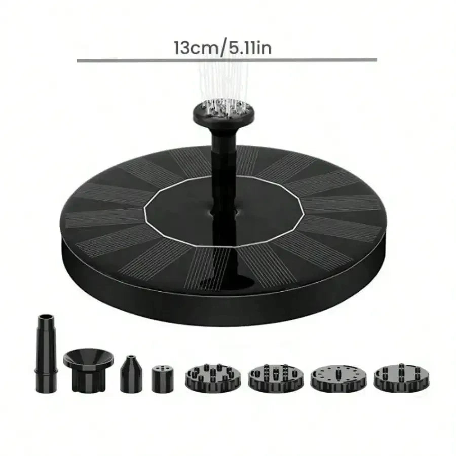 HOMEFISH Mini Solar Water Fountain - Solar-Powered Pool/Pond Waterfall, Outdoor Garden Decoration & Bird Bath Supplies