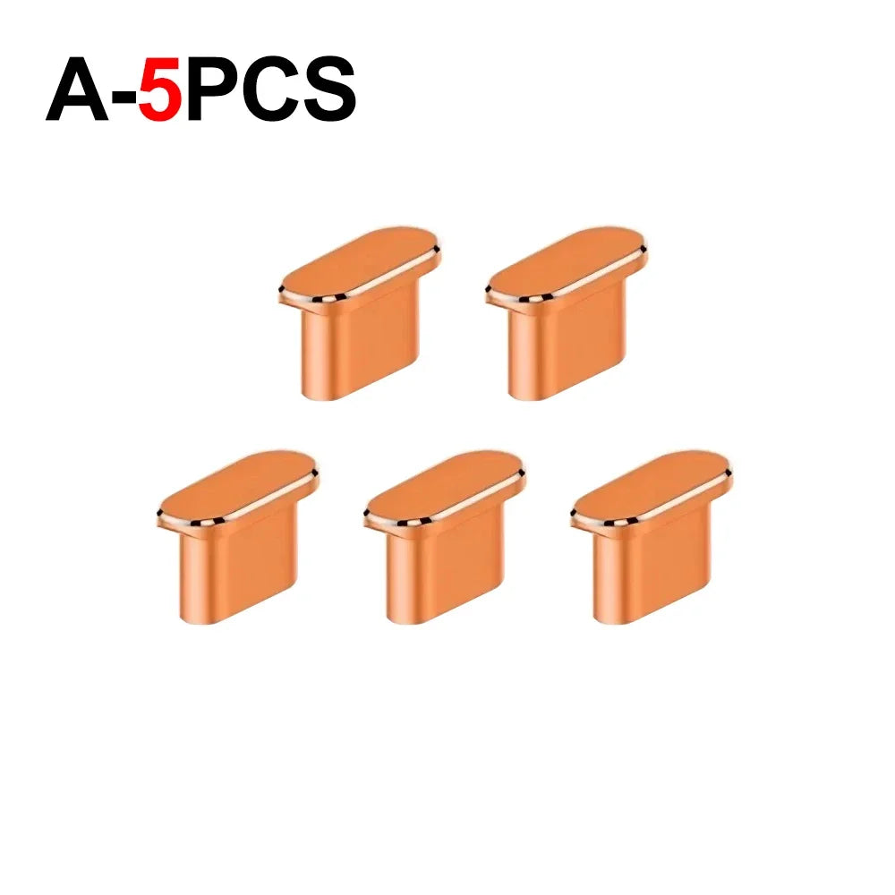1-5Pcs Metal USB Type C Dust Plug for iPhone 18 17 16 Pro Max 18PM Mobile Phone Type-C Charging Port Protector Cover Cap Stopper