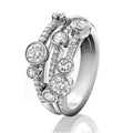Huitan Vintage Two Tone Lady's Rings Anniversary Party Daily Wearable Luxury Cubic Zirconia Rings 2022 New Trend Women Jewelry