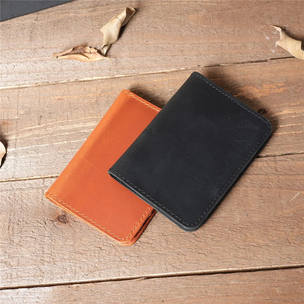 Unisex Genuine Leather Rfid Credit Card Holder Wallet for Women Vintage Small Slim Bifold Men Multi Card Holder Case Purse