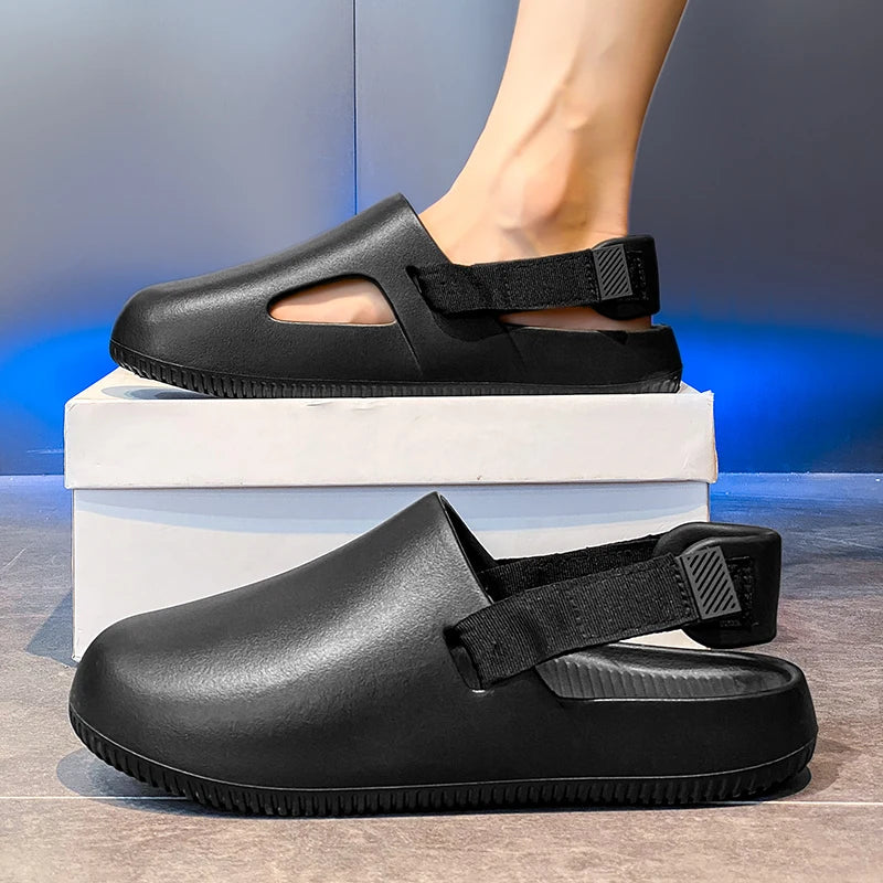 Summer Unisex Clogs Women Man Slippers Flat Mules Beach Sandals Quick Drying Water Shoes Work Casual Garden Lightweight Slippers