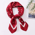 1pcs 70cm Luxury Fresh Polka Dot Printed Silk Scarf for Women Imitation Silk Simple Hijab and Elegant Headwear Square Bandana