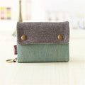 Handmade Three Fold Fabric Wallet Women Men Simple Short Zipper Purses for Teens Personality Multi-function Key Bag Card Holder