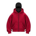 Men and women Balaclava Y2K Gothic Harajuku winter Warm new item double hooded sweatshirt men's hooded mask zipper sports Jacket