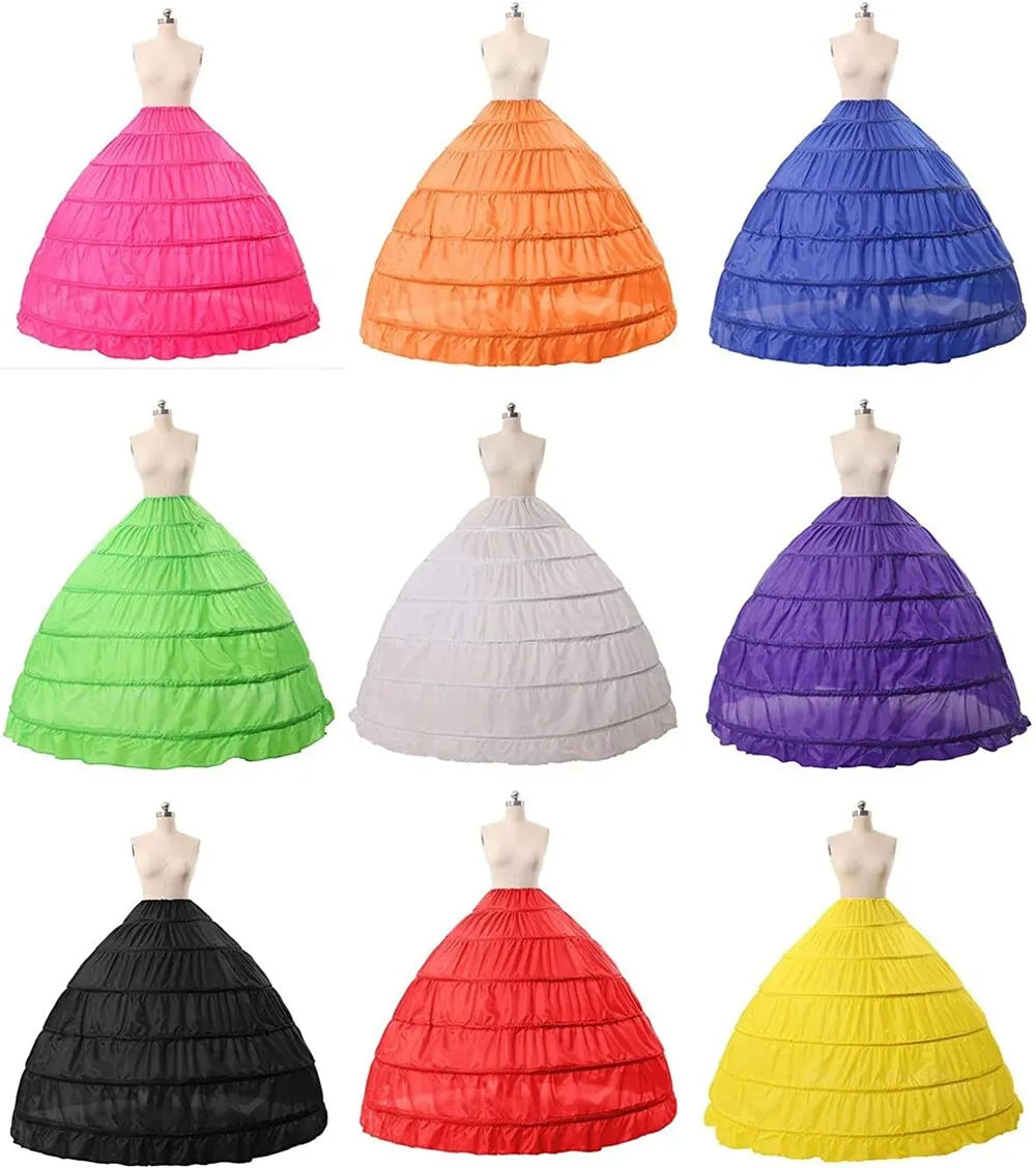 Babyonlinedress 6 Hoops Crinoline Ball Gown Wedding Petticoat Fluffy Underskirt Mariage Half Slips Wedding Accessories