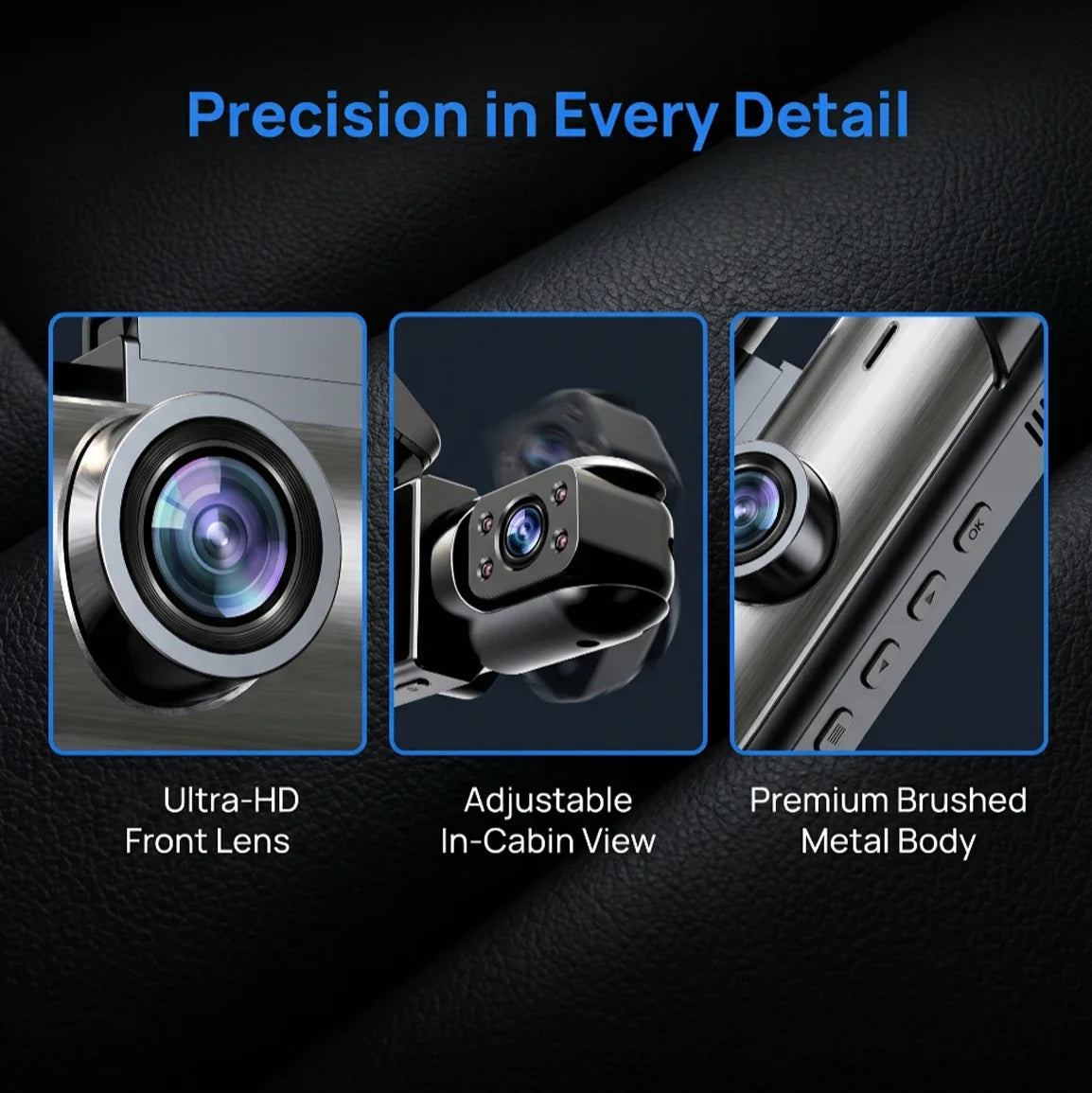 1080P WIFI Dual camera Dash Cam for cars Wide Angle Adjustable Vehicle Front And Inside car camera with IR Night Car DVR Came