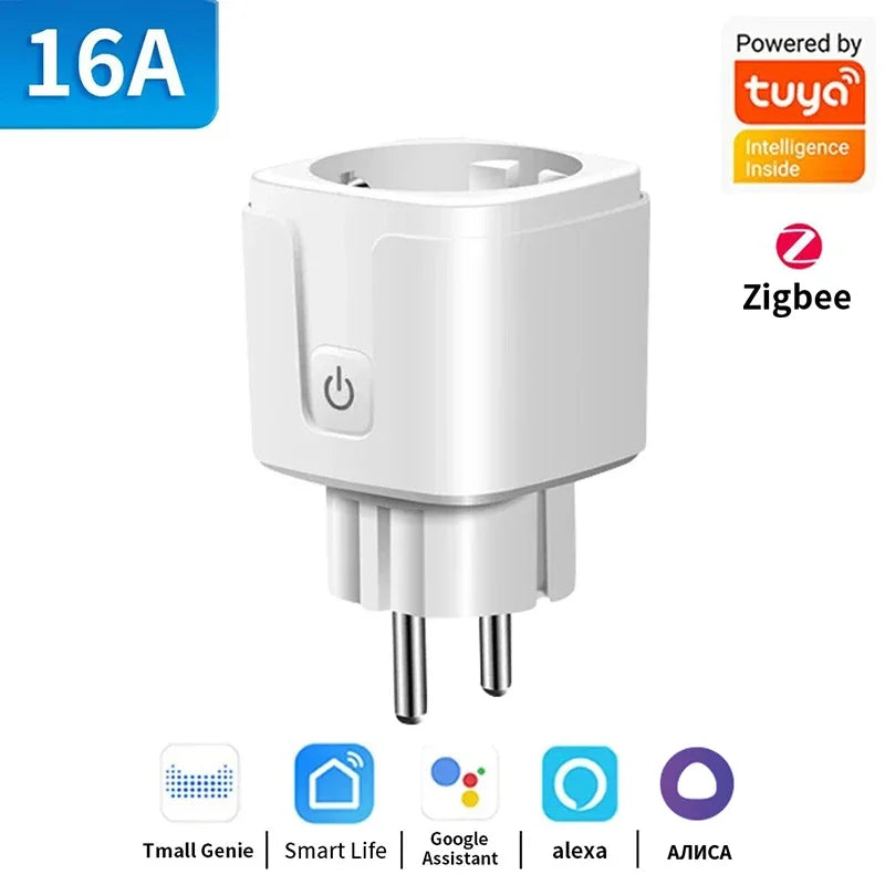 TNCE Tuya WiFi/Zigbee3.0 Smart Plug 16A/20A Smart Socket With Power Monitoring Timing Voice Control Work with Alexa Google Home
