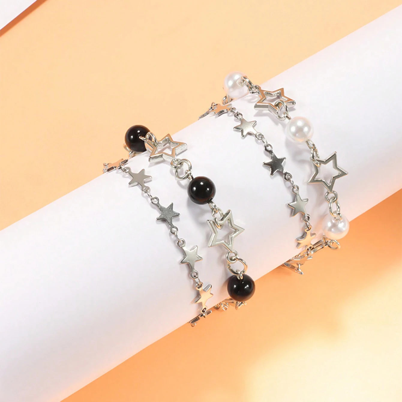 Y2K Celebrity Couple Bracelet Set, Imitation Pearl Star Friendship Bracelet, Perfect Gift for Holidays