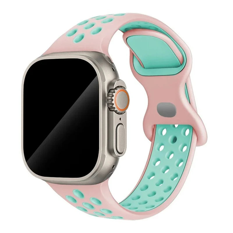 Strap For Apple Watch Band 46mm 44mm 49mm 45mm 40mm 41mm 38 42mm correa Breathable bracelet iwatch series 10 8 SE 7 6 5 9 Ultra