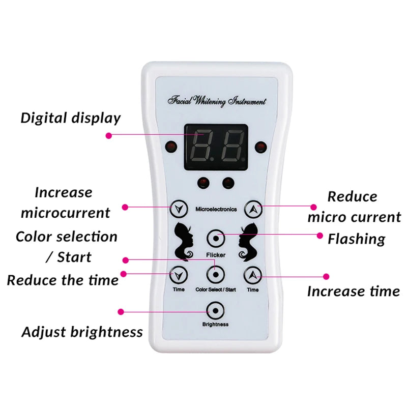 LED Facial Mask 7 Colors Balance Skin Tone Minimize Pores Brighten Skin Anti-Acne Face Neck Mask Reduce Neck Wrinkles LED Mask