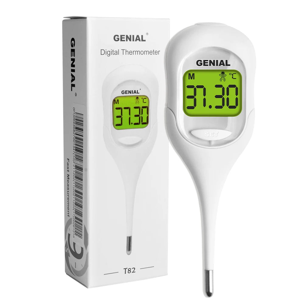 9 Seconds Digital Basal Thermometer for Adults and Kids - Accurate Oral Thermometer with Fever Alarm for Baby with Large Display