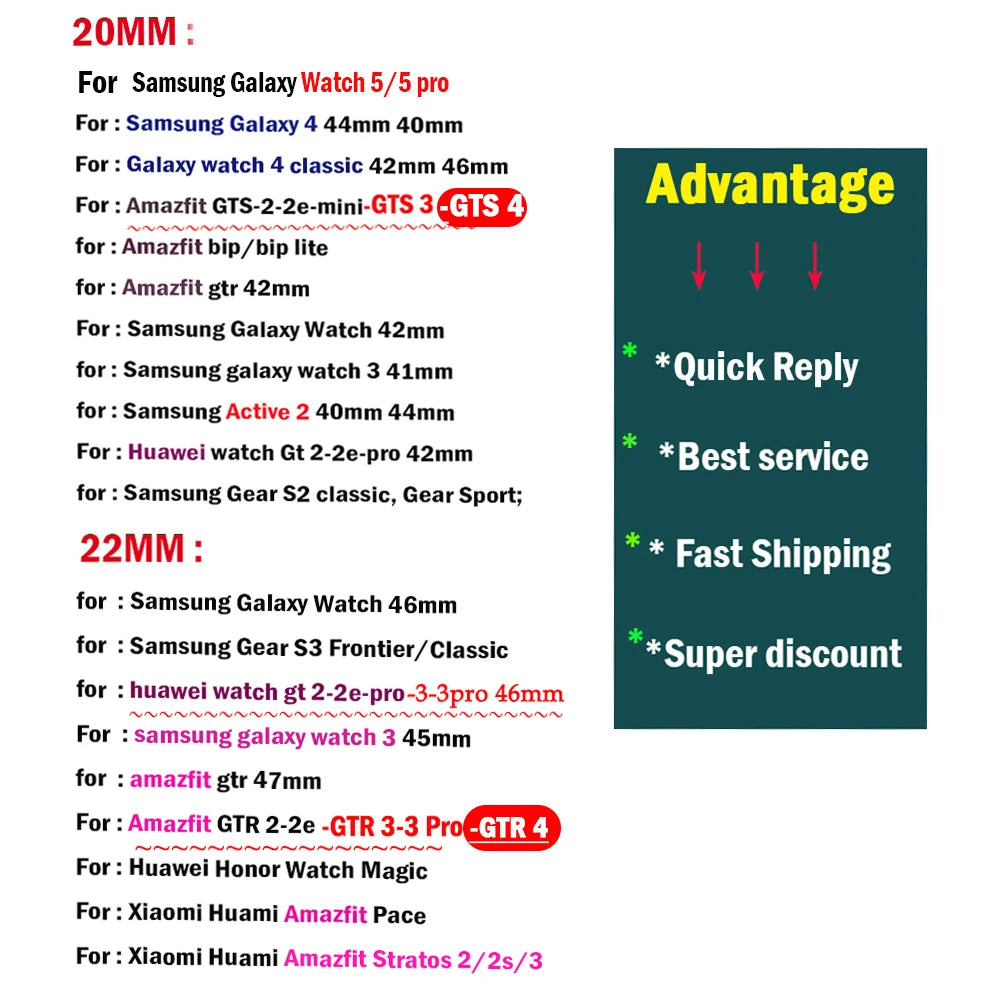 Ocean watch band For Samsung Galaxy Watch7 6 4-classic/5-Pro/active 2/Gear Silicone 22mm 20mm Bracelet Huawei GT 2 3 pro strap