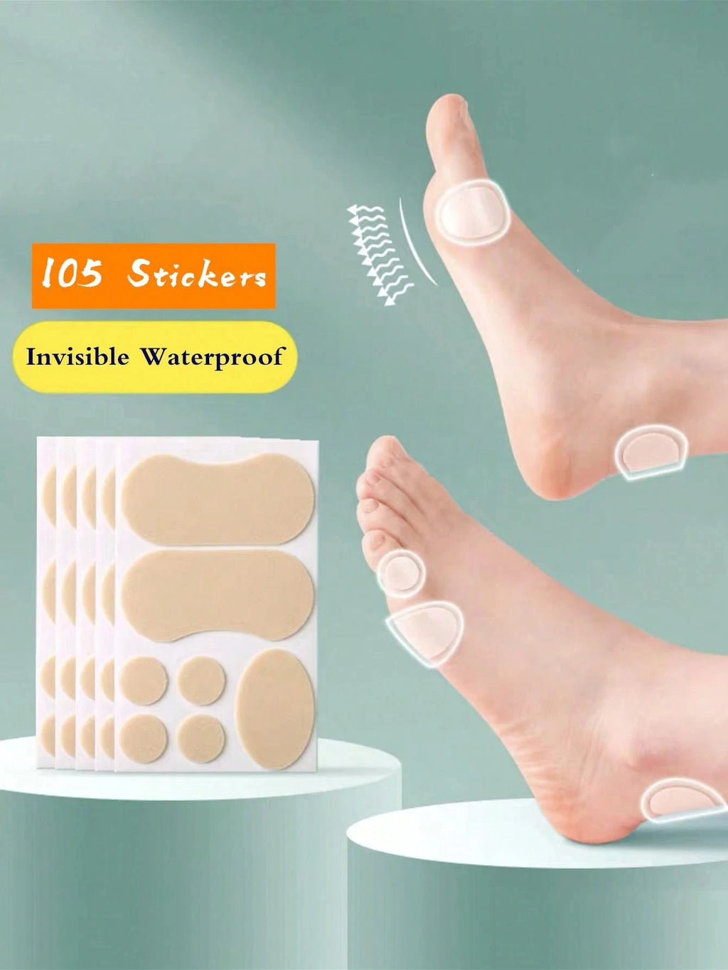 20/40/35/70/105Pcs Anti-Friction Heel Pads, Invisible Shoe Liners For High Heels, Leather Shoes, Can Be Reused,Pain Relief