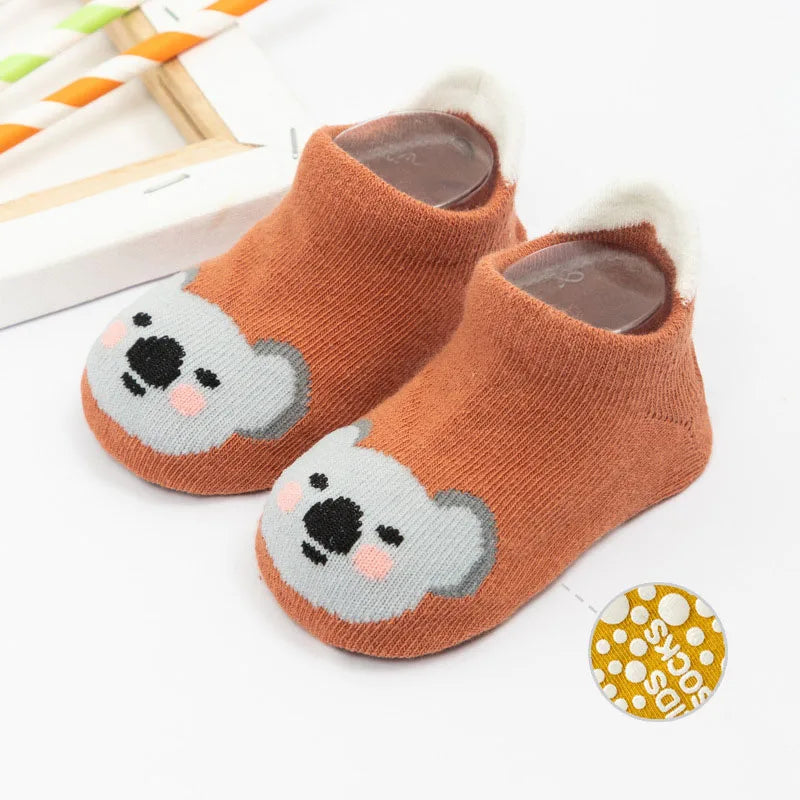 Cartoon Baby Socks Anti Slip Kids Girl Boy Short Socks With Rubber Soles Spring Autumn Soft Cotton Infant Toddler Floor Socks