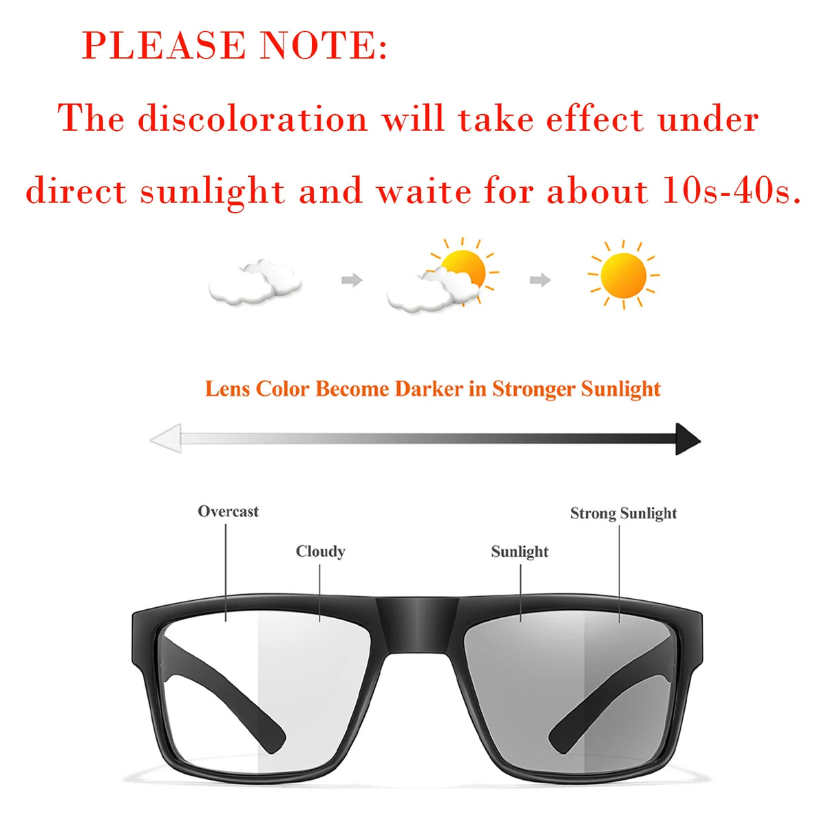3-Pairs Classical Square Photochromic Sunglasses Outdoor Sports Cycling Running Driving Men Women Festival Party Wear Eyewear