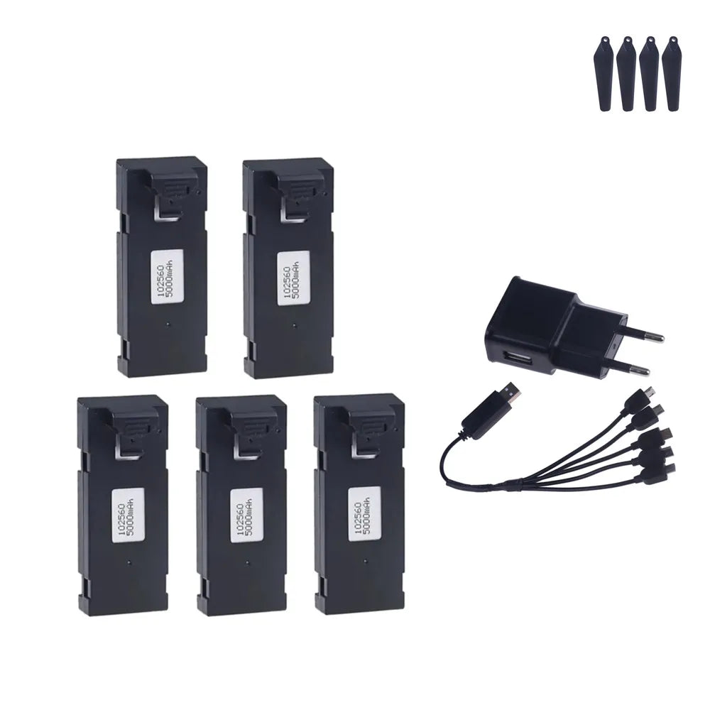 Upgrade 3.7V Drone Battery Accessory 5000mAh For E88 E88 PRO E99 PRO E525PRO Mini Uav Drone Battery 4K Drone Spare Parts Battery