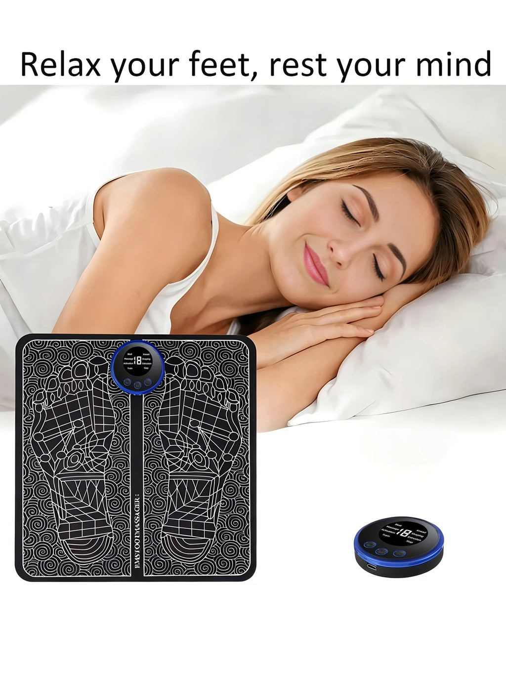 EMS Foot Massager Rechargeable Massage Pad Foot Relaxation Pad Electric Foot Massage Tools Promote Blood Circulation