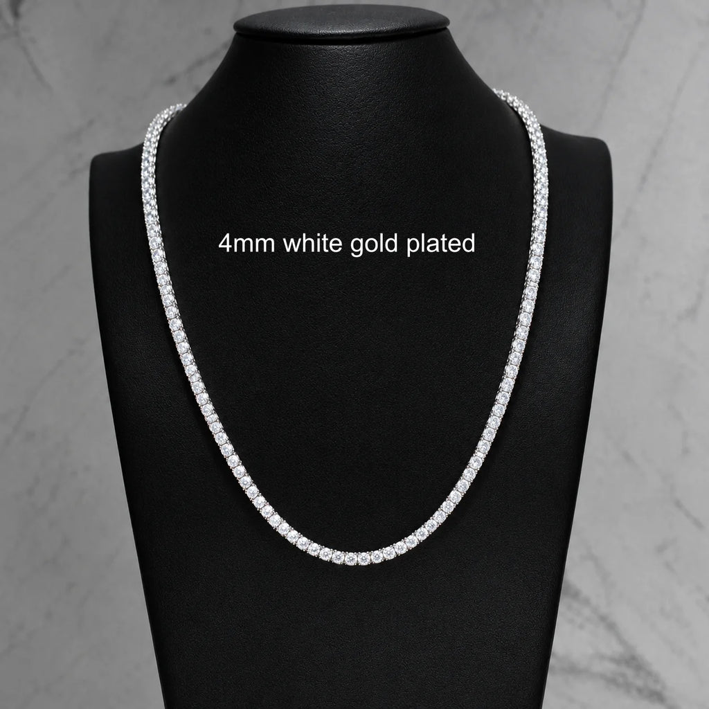 2-5mm Men Women Moissanite Tennis Chain Rose Yellow Moissanite Tennis Bracelet s925 Silver Tennis Chain For Women Men
