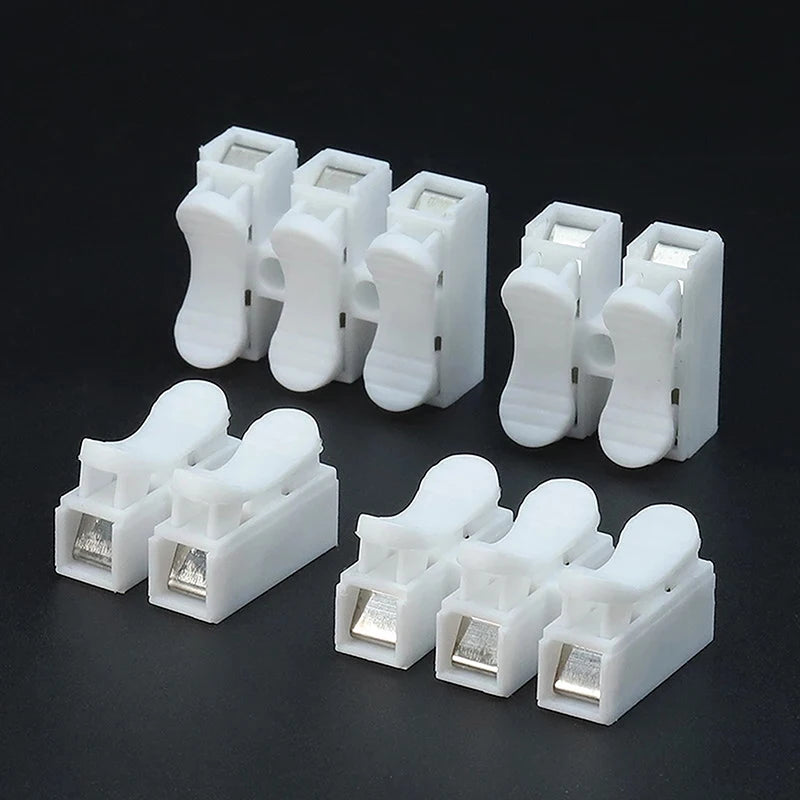 20Pcs 1P 2P 3P Spring Clamp Cable Wire Connector - No Screw Quick Terminal Block