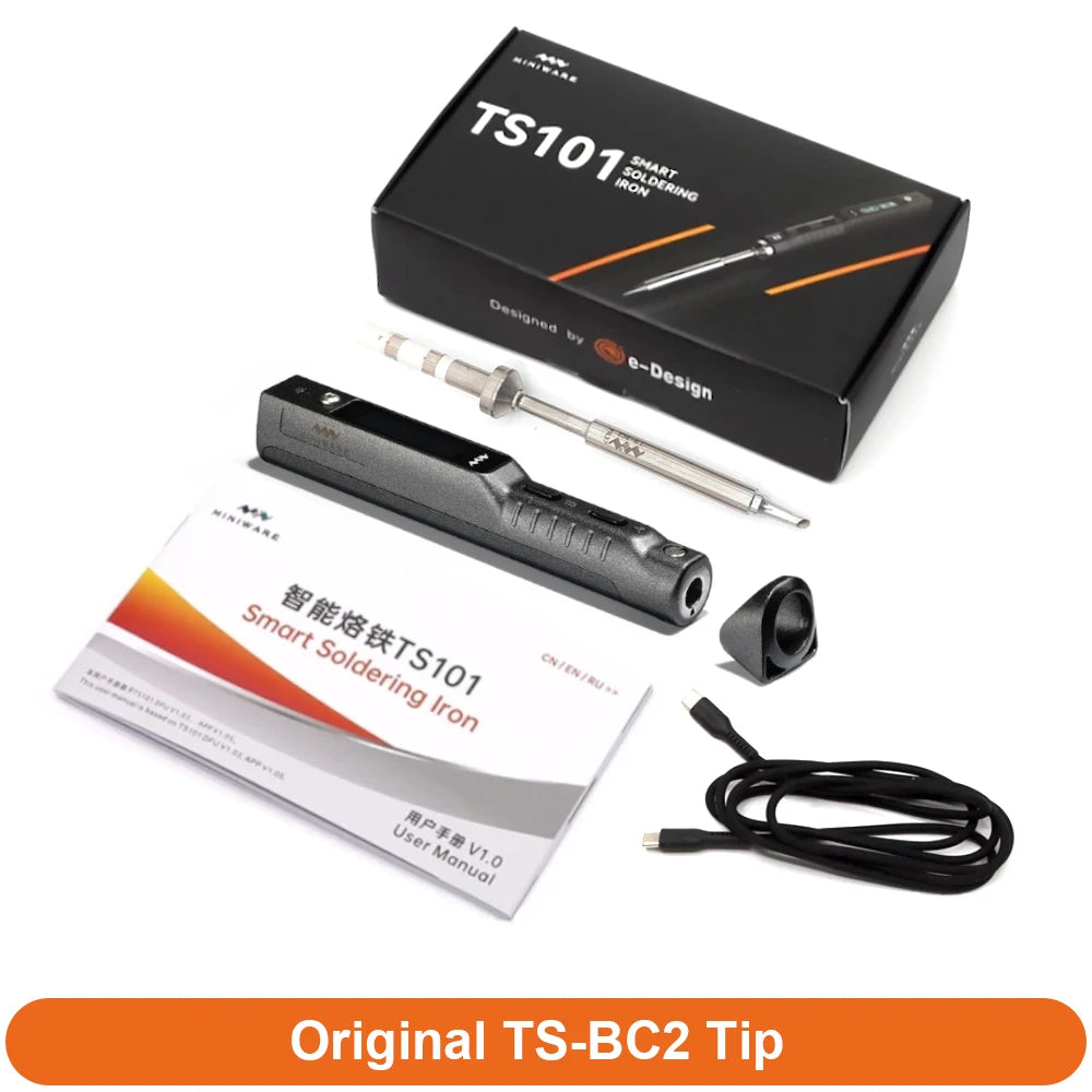 Original MINIWARE TS101 Soldering Iron Portable Adjustable Temperature Digital Solder Station Tip TS-BC2 PD3.1 90W TS100 Upgrade