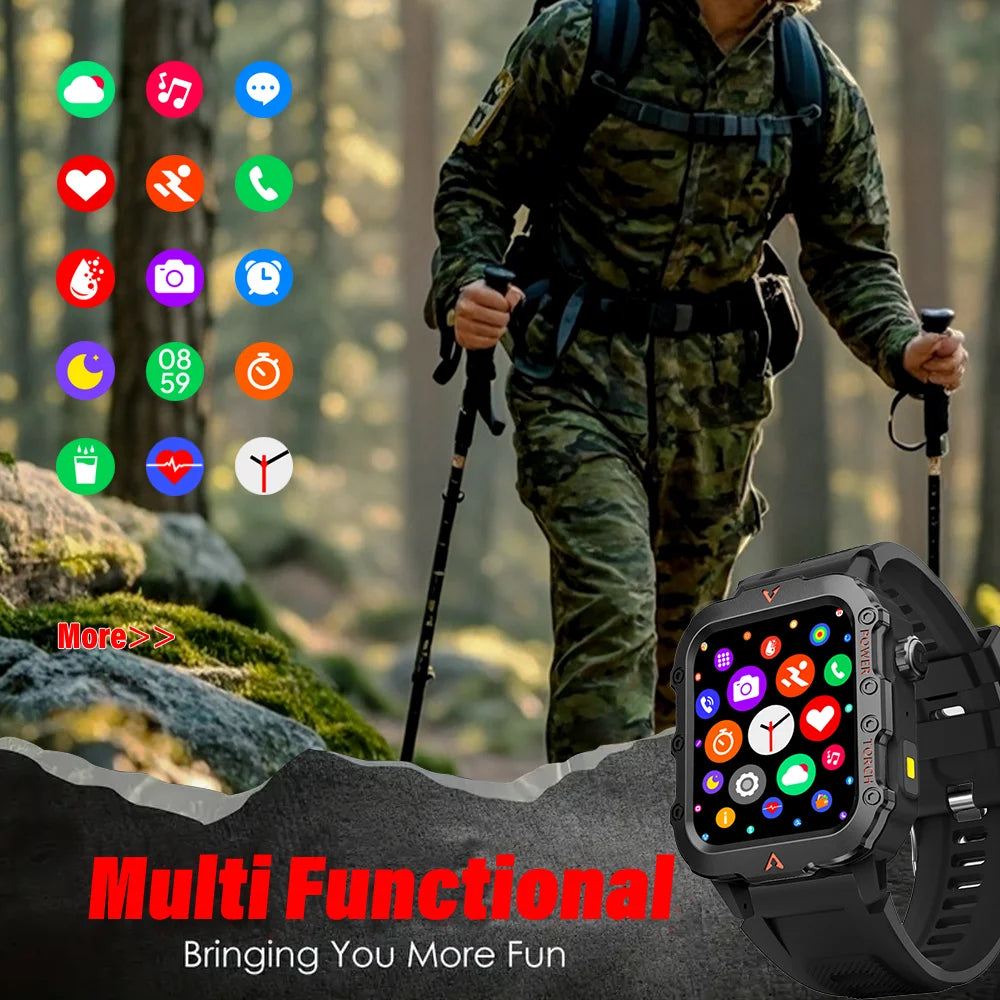 G.L Wear New Smartwatch for Outdoor Sports with LED Light Bluetooth Calling Activity Sleep Tracking Fitness Monitor