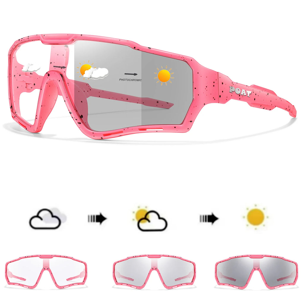 POAT Brand Men Women MTB Bike Bicycle Photochromic Eyewear Cycling Fishing Running Glasses New Style Sunglasses Sports
