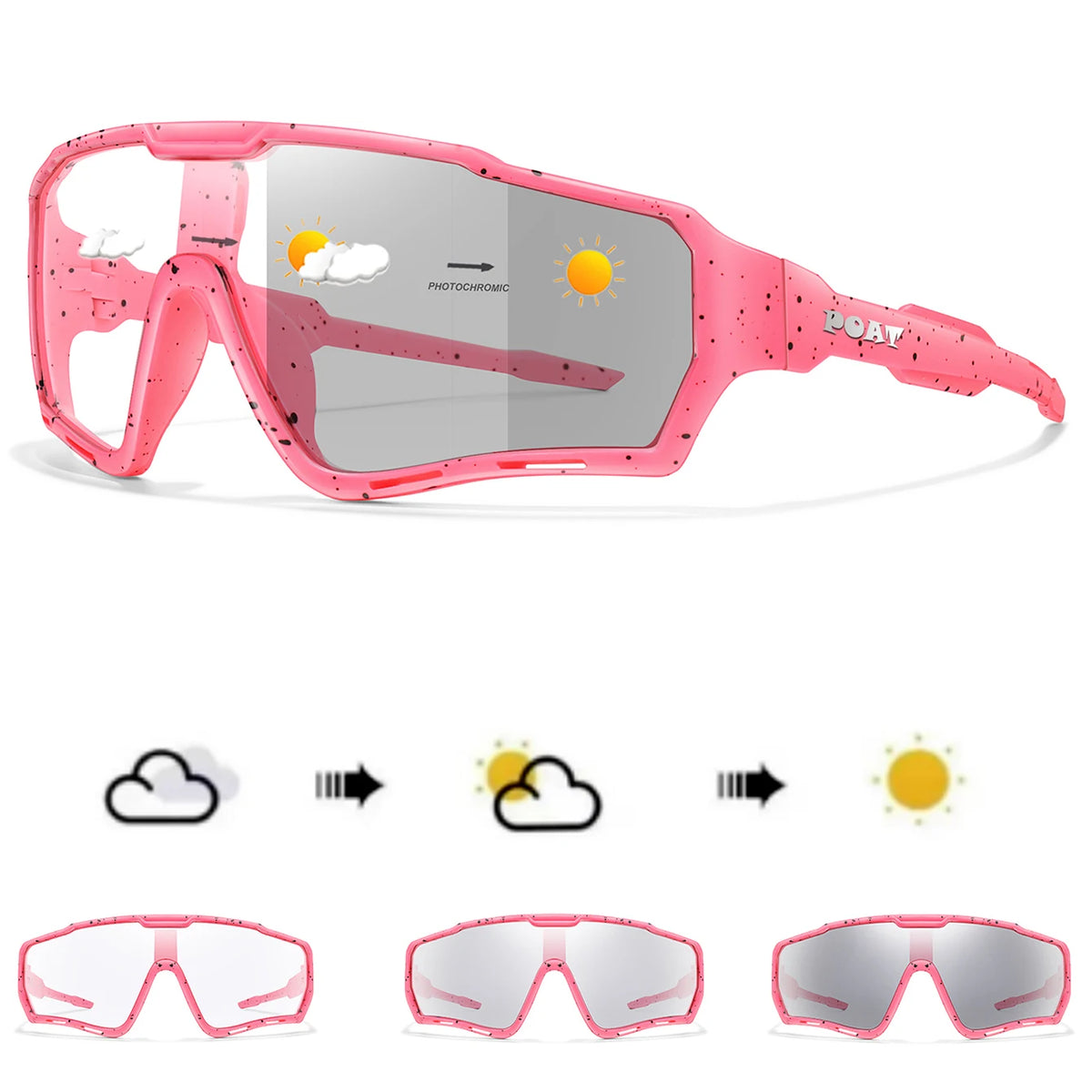 POAT Brand Men Women MTB Bike Bicycle Photochromic Eyewear Cycling Fishing Running Glasses New Style Sunglasses Sports