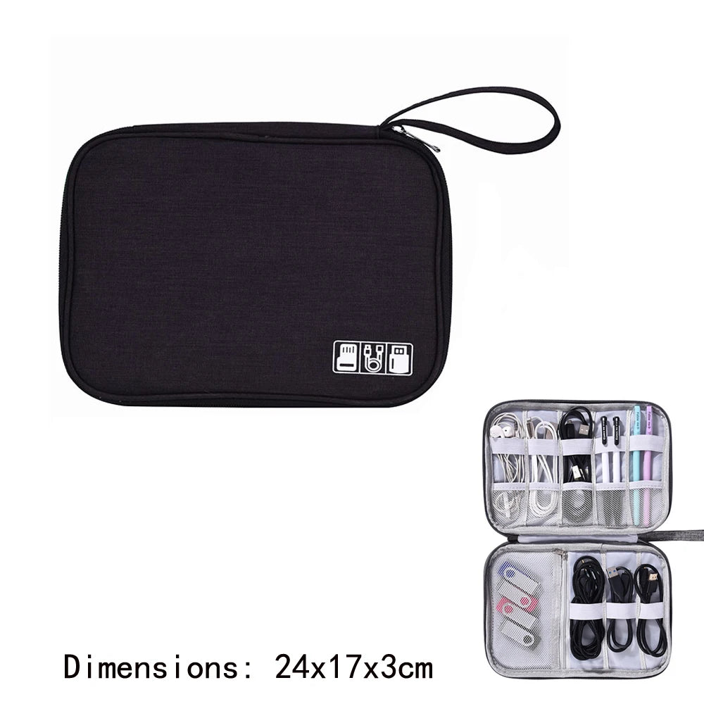 Portable Travel Cable Organizer Case Cable Storage Bag Waterproof Digital Electronic Accessories Organizer for USB Charger Plug