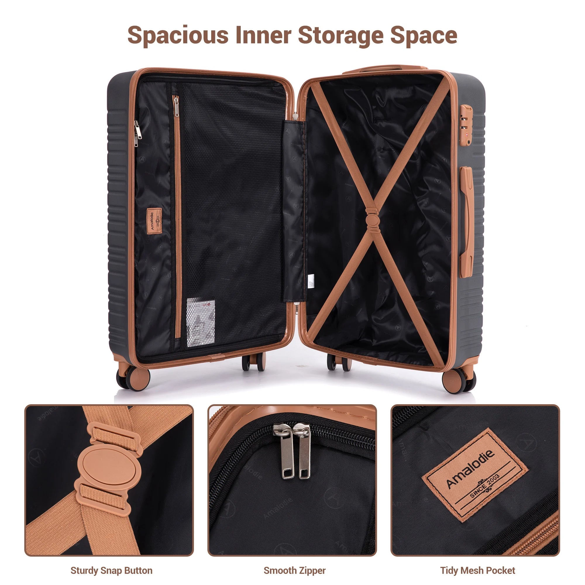 Luggage Sets 6 Piece, Suitcases with Double Spinner Wheels and TSA Lock, Hardcase 6 Set 16/20/24/28 Luggage with Travel Duffle Bag