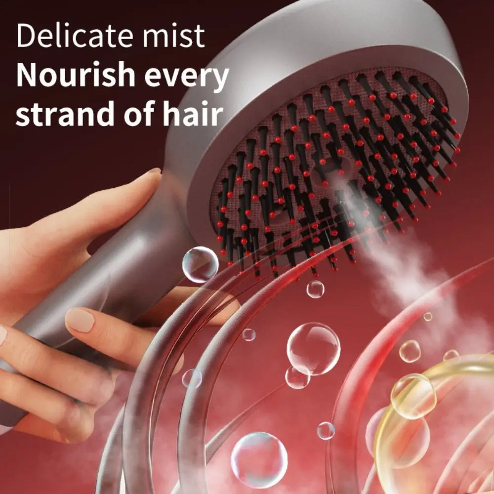 High Frequency Vibration 2-in-1 Styling Brush Hair Follicle Massage Smooth Electric Massage Spray Comb 650nm Red Light