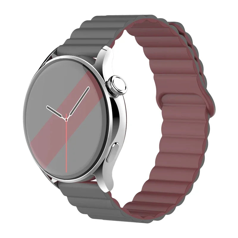 20mm 22mm Magnetic Loop band For Samsung Galaxy watch 6/5 pro/4/Classic/active 2 Silicone link bracelet huawei GT 2-2e 3-4 strap